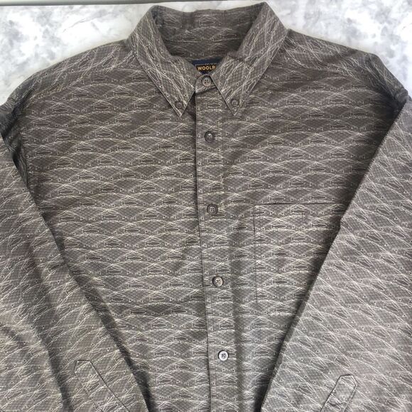 Woolrich Brown Vison Fish Fishing Rods Long Sleeve Button Down Shirt - Size XL - Picture 1 of 15
